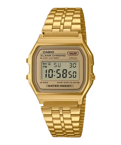 Casio digital vintage dorado con detalles negros