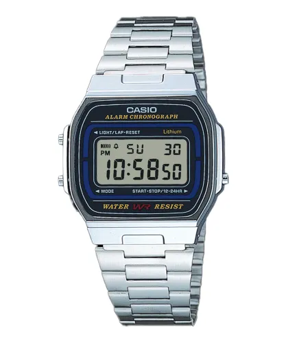 Casio digital vintage negro con detalles dorados