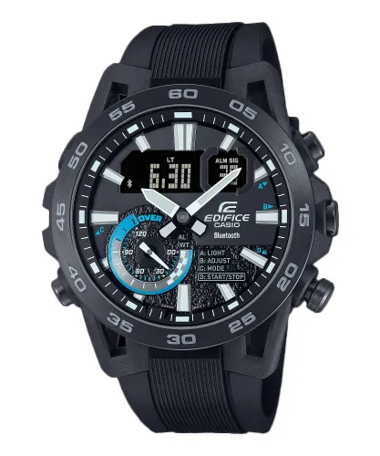 Edifice negro con detalles plateados