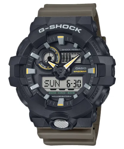 G-Shock analógico-digital negro con detalles verdes