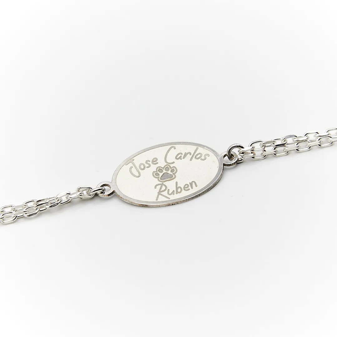 Pulsera de plata con grabado personalizado
